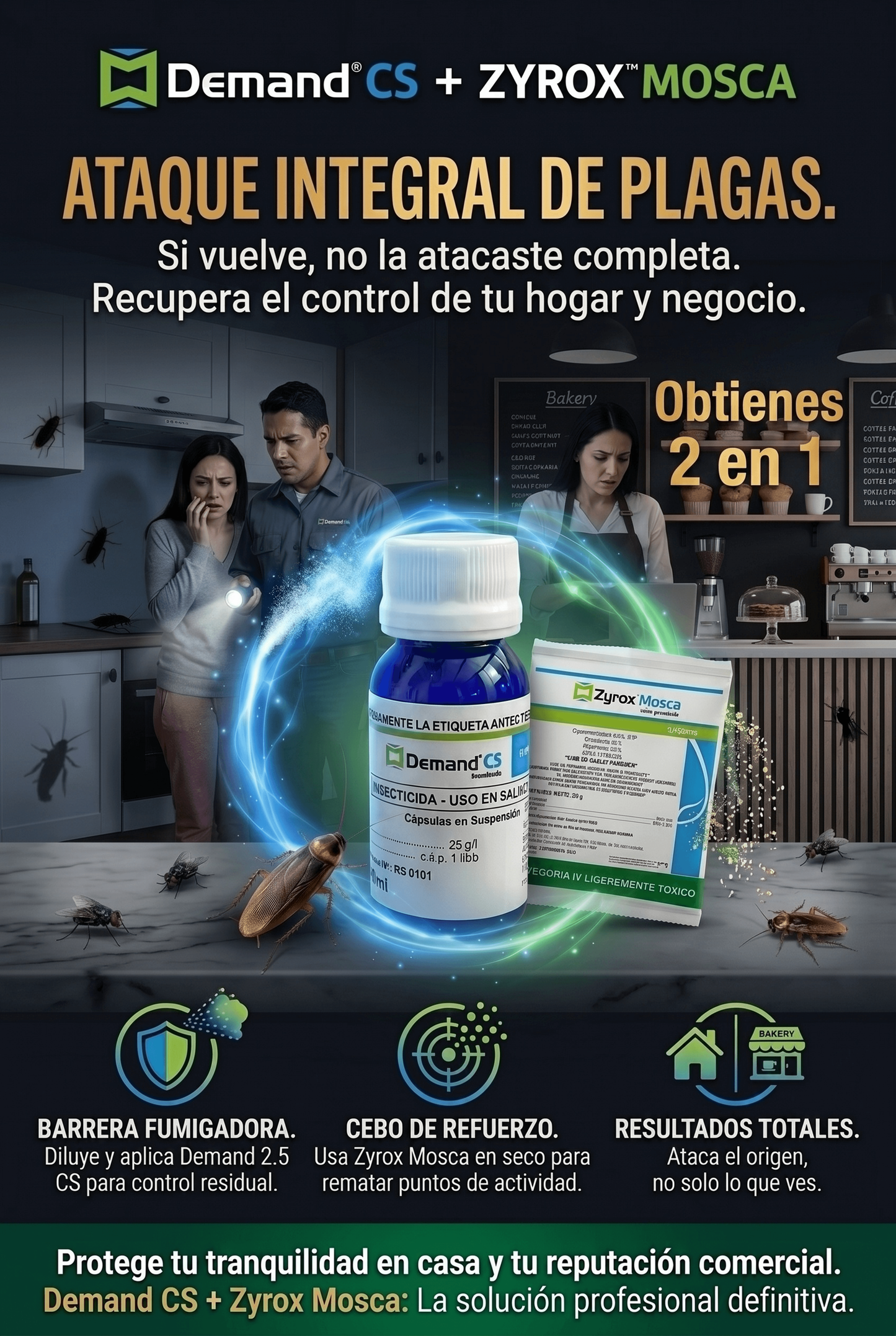 NO FUNCIONOKit extermina Cucarachas, PAGA 1 LLEVA 2 - Dos productos de ataque para eliminar la infestación Envío Gratis | Pagas al Recibir