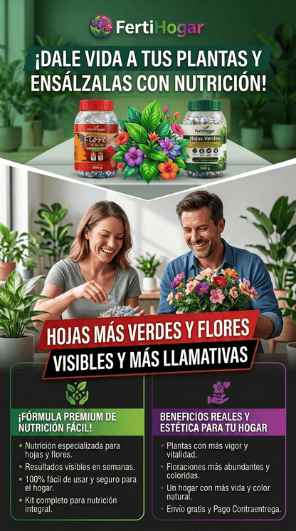 FertiHogar Premium PAGA 1 LLEVA 2 para tener las mas hermosas plantas del mundo | Más Verde, mas flores y mas AHORRO- ENVIO GRATIS
