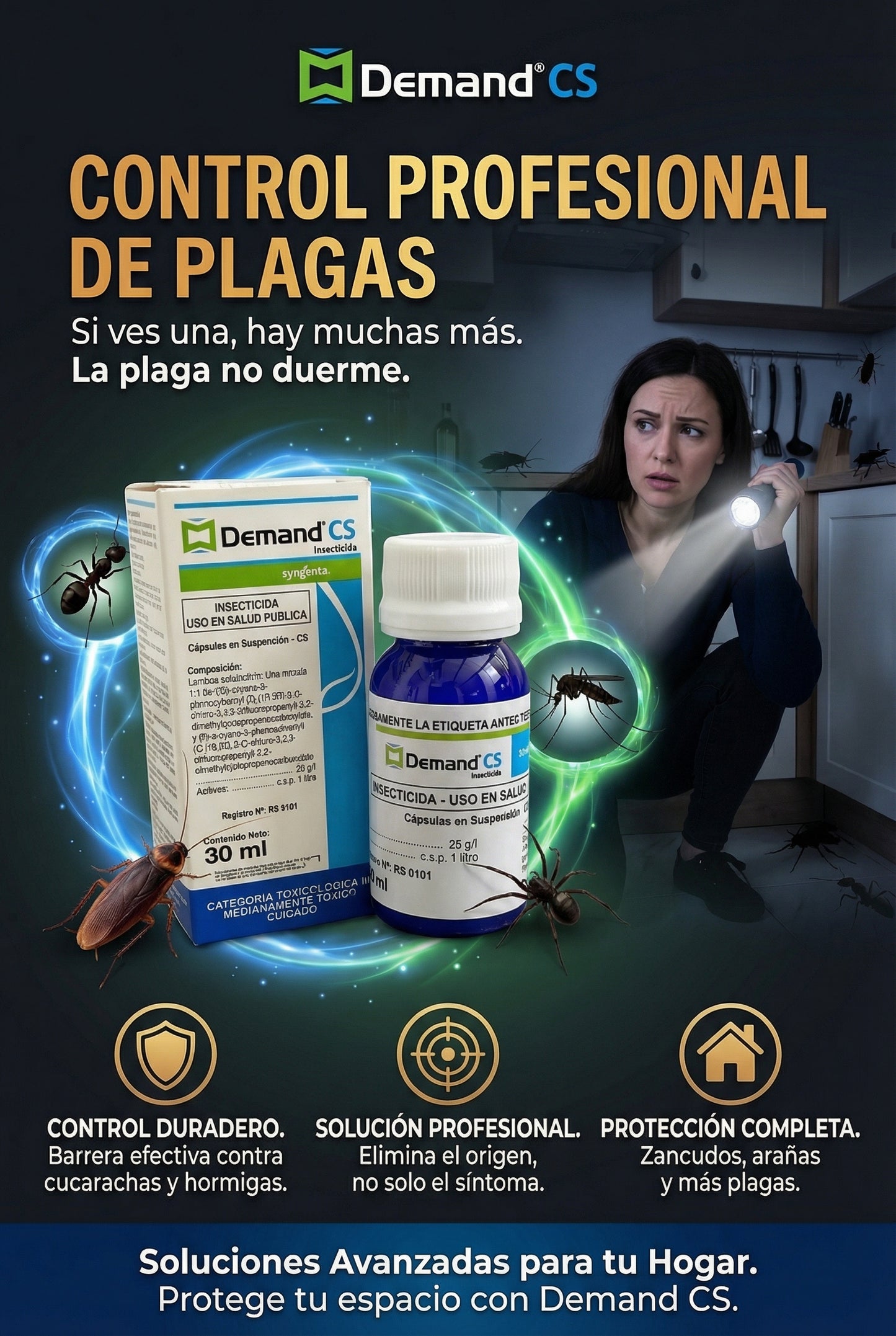 Demand CS Insecticida para todo tipo de insectos con potente formula + Envió Gratis + Pagas al recibir