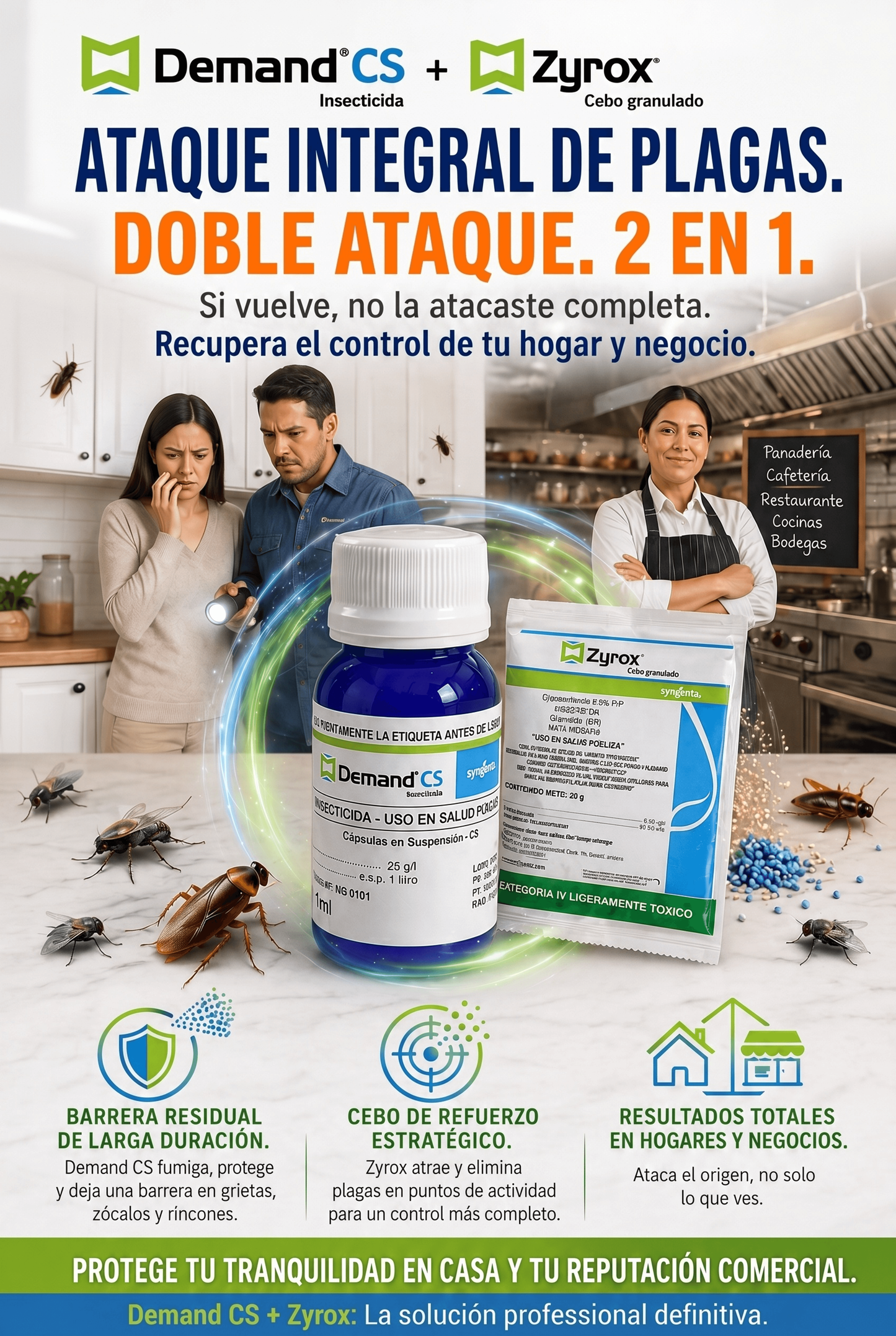 Kit Mata Cucarachas, OFERTA UNICA, Dos productos de ataque para eliminar la infestación Envío Gratis | Pagas al Recibir