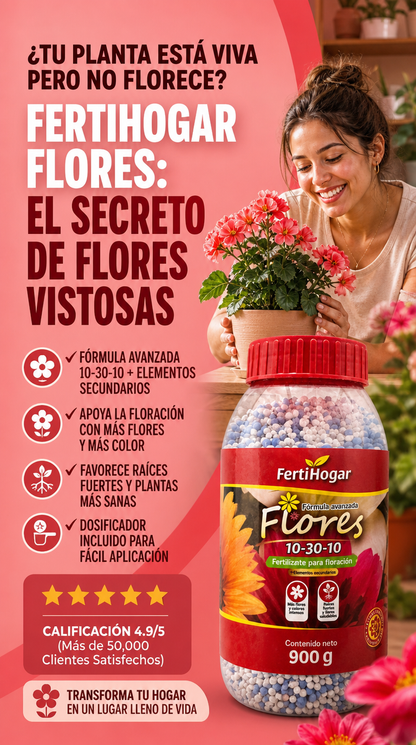 FertiHogar Flores 900 g | Flores Garantizadas, Más Color y Más Vida para tu Hogar + Envío Gratis